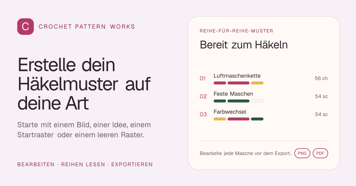 Häkelmuster aus Bild erstellen | Crochet Pattern Works